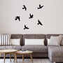 Wallity Flying Birds Escultura de Pared de Metal Negro